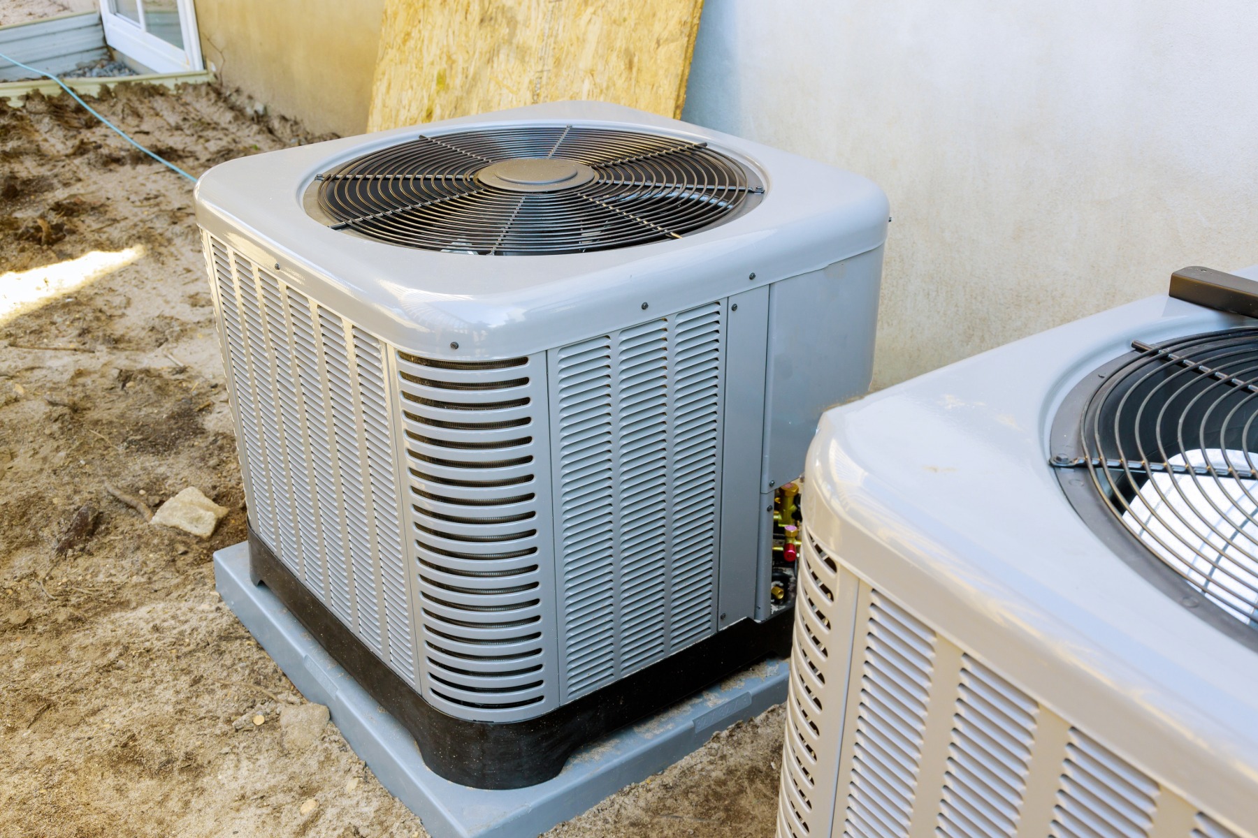 Air conditioner unit outside a London, Ontario home during an AC repair visit